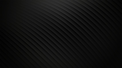Dark background. Black horizontal 3D stripes. Vector illustration.
