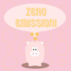 Text sign showing Zero Emission. Conceptual photo Engine Motor Energy Source that emits no waste products