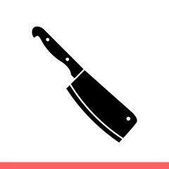 Knife vector icon, symbol. Simple, flat design isolated on white background for web or mobile app