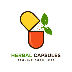 herbal capsule drug design logo
