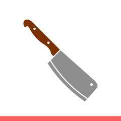 Knife vector icon, symbol. Simple, flat design isolated on white background for web or mobile app