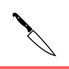 Knife vector icon, symbol. Simple, flat design isolated on white background for web or mobile app