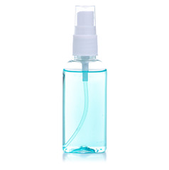 Hand antiseptic disinfection on a white background isolation