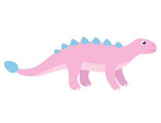 Ankylosaurus, cute cartoon dinosaur. Isolated vector illustratio