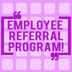 Conceptual hand writing showing Employee Referral Program. Business photo showcasing strategy work encourage employers through prizes