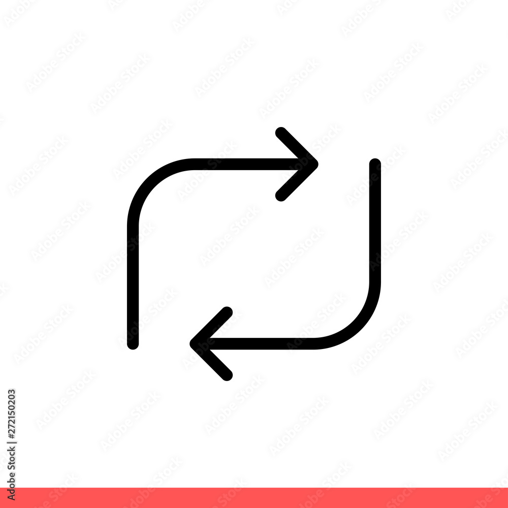 Poster reverse vector icon, direction arrow. simple, flat design isolated on white background for web or mo