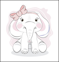 elephant with bow