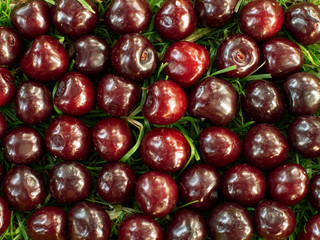 red cherry on the grass