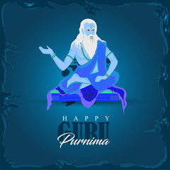 innovative vector Illustration for Guru Purnima Celebration day - Vector