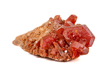 Macro Vanadinite mineral stone on white background