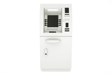 atm cash machine isolated on white background, 3d illustration