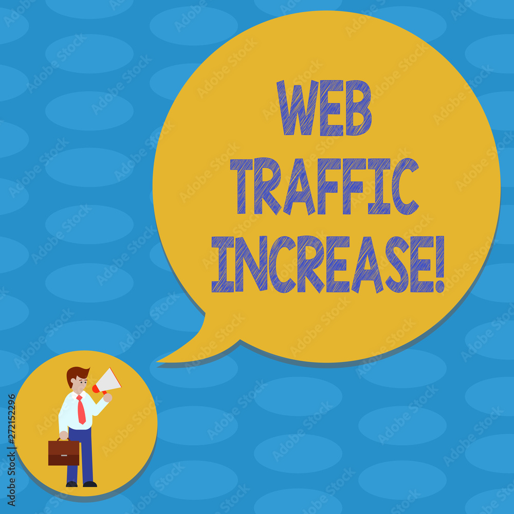 Poster word writing text web traffic increase. business concept for growth of the amount of web users who v