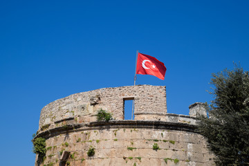 Hidirlyk Fortress, Antalya landmark, Turkey. The fortress was used as a beacon.