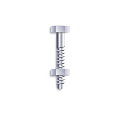 Hardware screw steel construction element realistic vector illustration isolated.