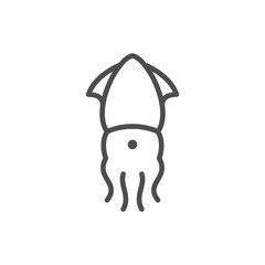 Squid line outline modern icon