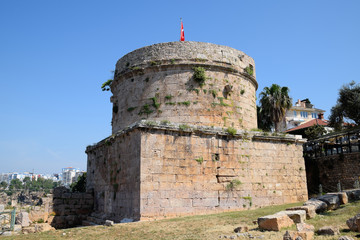 Hidirlyk Fortress, Antalya landmark, Turkey. The fortress was used as a beacon.