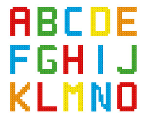 Bricks alphabet set / isolated letters A-O