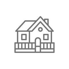 Vacation home, country house line icon.