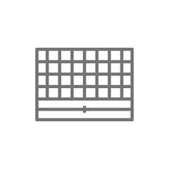 Chess board, portable game line icon.