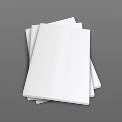 A stack of magazines or brochure covers 3d realistic vector mockup illustration.