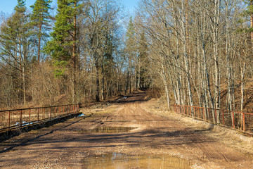 simple countryside dirt road in spring