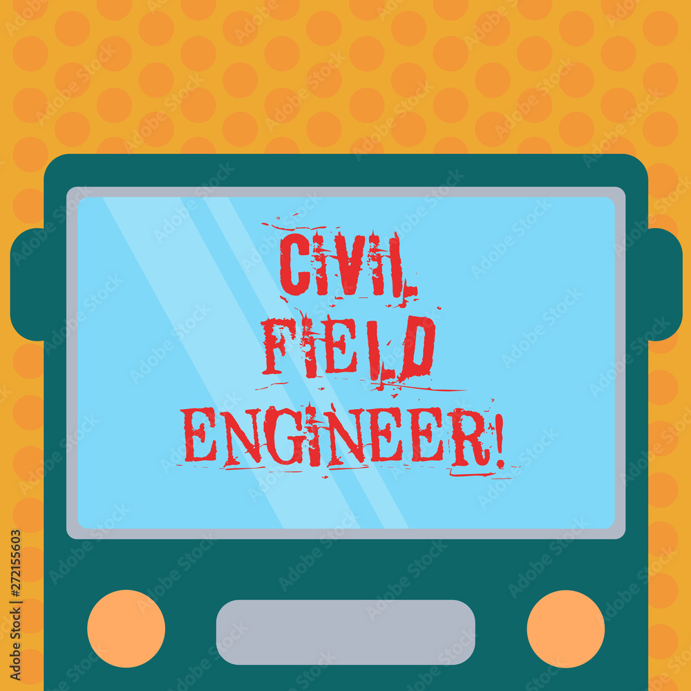Poster writing note showing civil field engineer. business photo showcasing oversee construction and upkeep