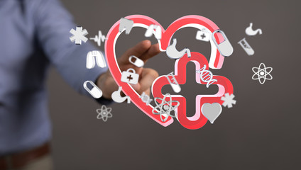 Health Insurance Concept - digital interface