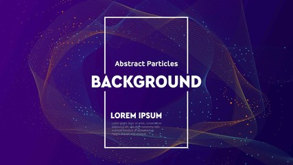 Colorful background abstract particles. Future geometric template with transition. Gradient background design composition.