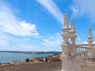 On top of the roof of Sao Vicente de Fora in Lisbon in
