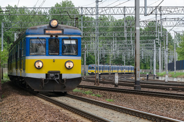 Obraz premium PASSENGER TRAINS - Departure and arrival of electric vehicles