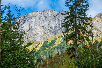 panoramic view of tatra mountains in slovakia in sunny day with blue sky © Martins Vanags