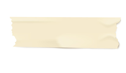 Piece of light yellow adhesive masking tape with realistic duct paper texture