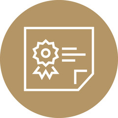 Certificate With Ribbon Diploma Outline Icon