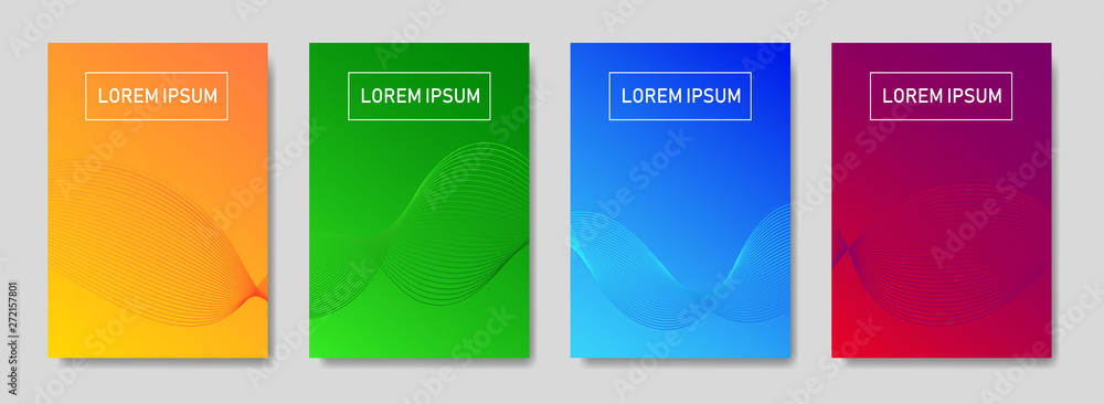 Aufkleber colorful halftone lines wave cover of page layouts design. modern design cover with halftone gradien