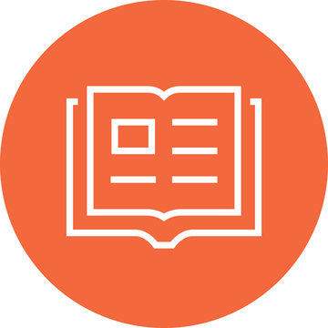 Opened Book Text Picture Outline Icon