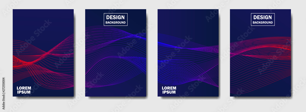 Aufkleber colorful halftone lines wave cover of page layouts design. modern design cover with halftone gradien