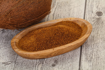 Coconut brown sugar in the bowl