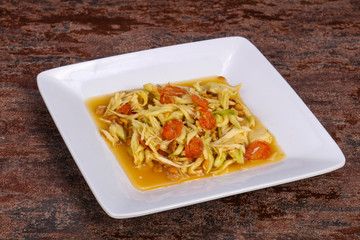 Green mango salad with seafood