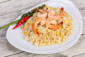 Thai style fried rice with prawn