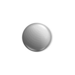 Light grey button pin isolated on white background