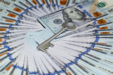 A lot of dollar bills laid out in a circle