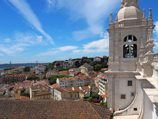 On top of the roof of Sao Vicente de Fora in Lisbon in