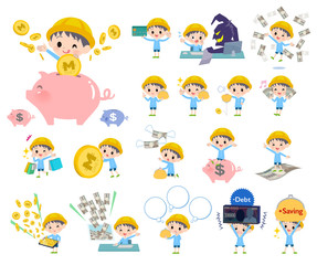 Naklejka premium Nursery school boy_money