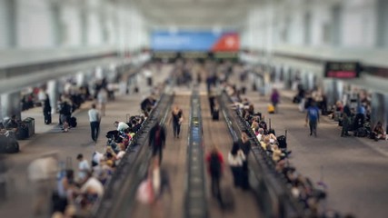 Busy Airport Terminal Time-lapse 4K