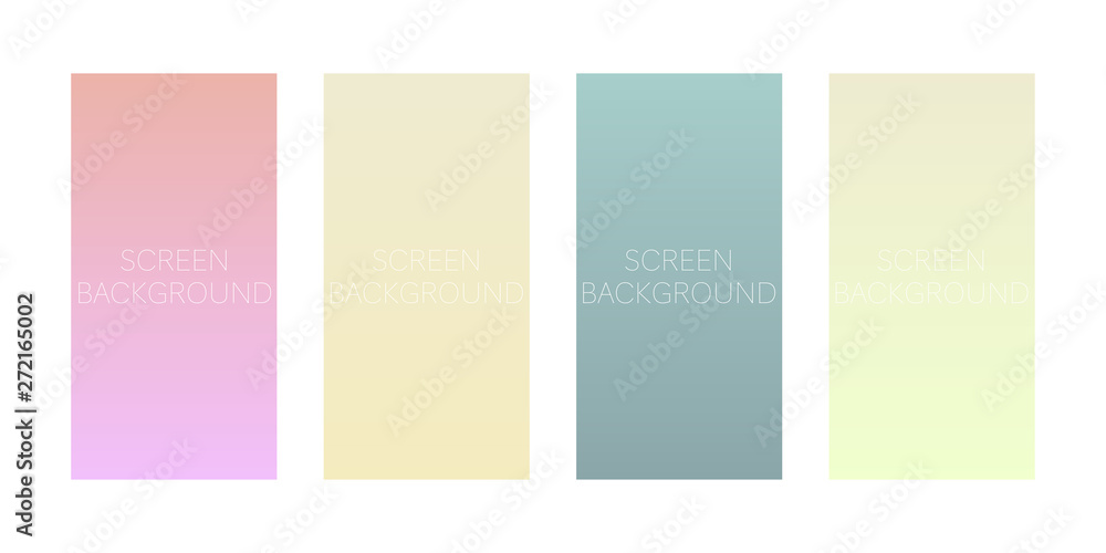 Poster set of gradient backgrounds for device screen