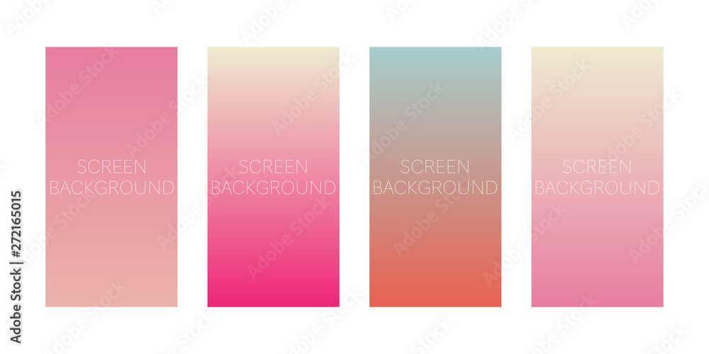 Poster set of gradient backgrounds for device screen