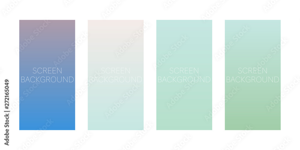 Poster set of gradient backgrounds for device screen