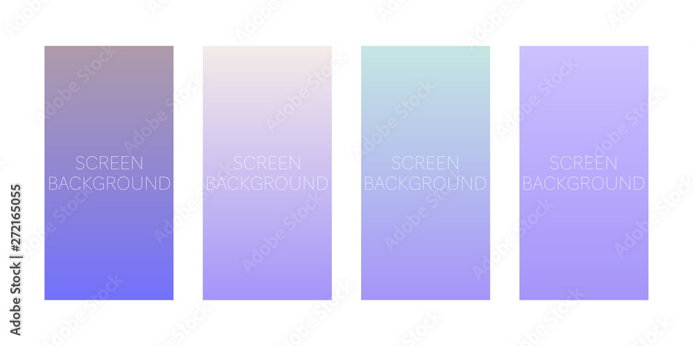 Poster set of gradient backgrounds for device screen