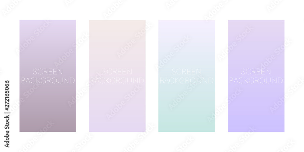 Poster set of gradient backgrounds for device screen