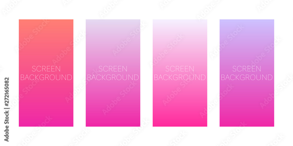 Poster set of gradient backgrounds for device screen